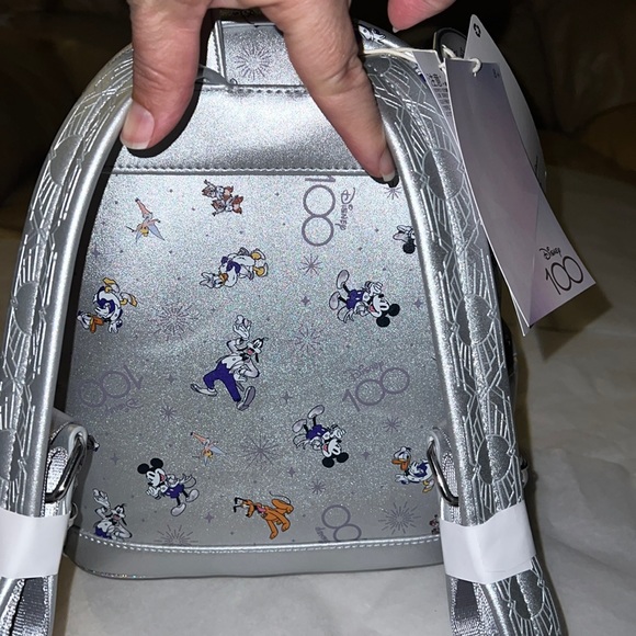 New!! Disney 100th Anniversary Platinum Mickey & Friends Mini Backpack - Picture 11 of 16